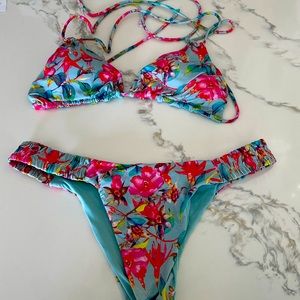 San Lorenzo Blue and Pink Bikini Small